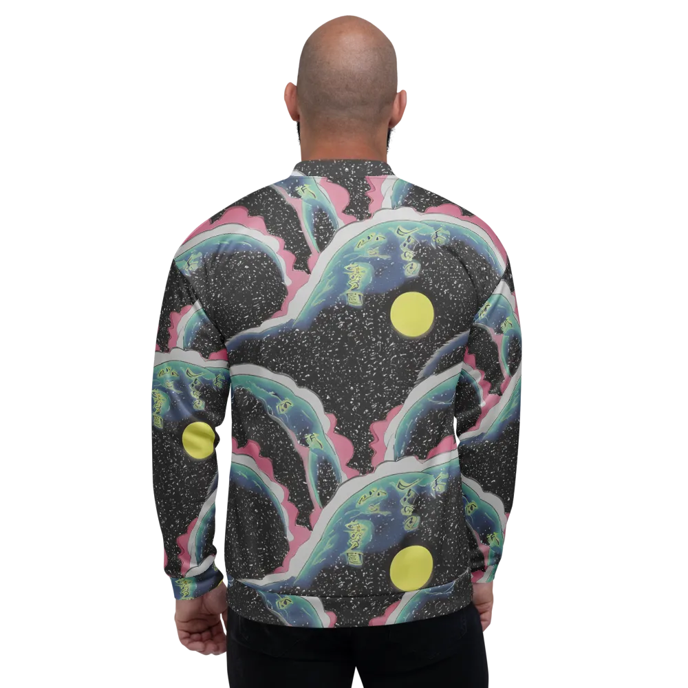 Lunar Waves on Bomber Jacket — Back