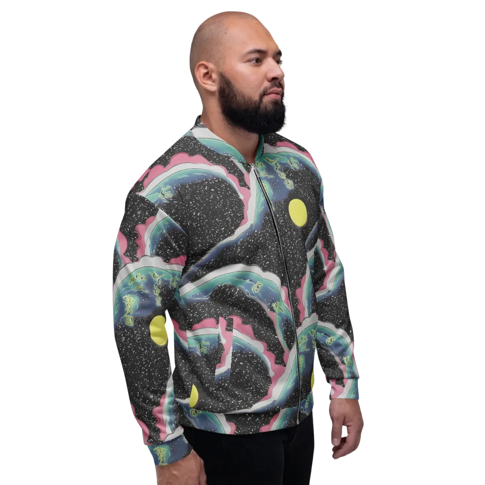 Lunar Waves on Bomber Jacket — Right