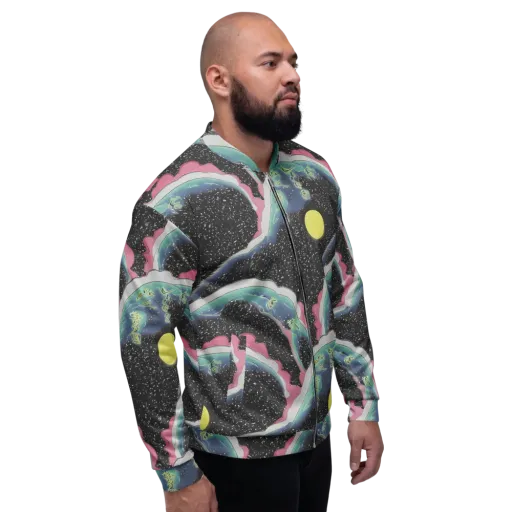 Lunar Waves on a Bomber Jacket