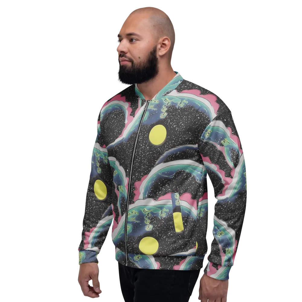 Lunar Waves on Bomber Jacket — Left