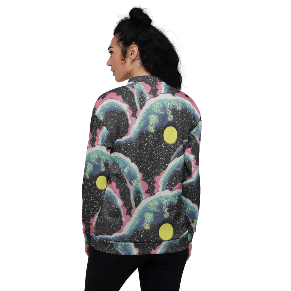 Lunar Waves on Bomber Jacket — Back