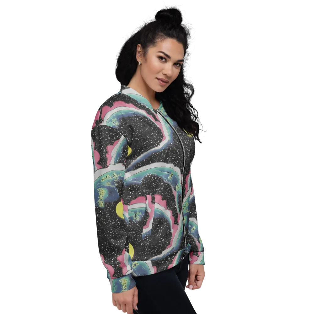 Lunar Waves on Bomber Jacket — Right