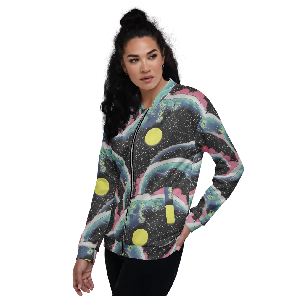 Lunar Waves on Bomber Jacket — Left