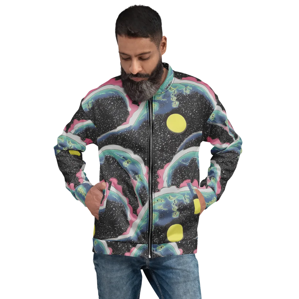 Lunar Waves on Bomber Jacket — Front