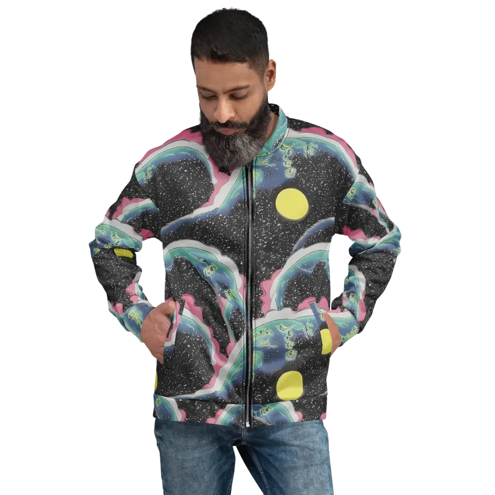 Lunar Waves on Bomber Jacket — Front