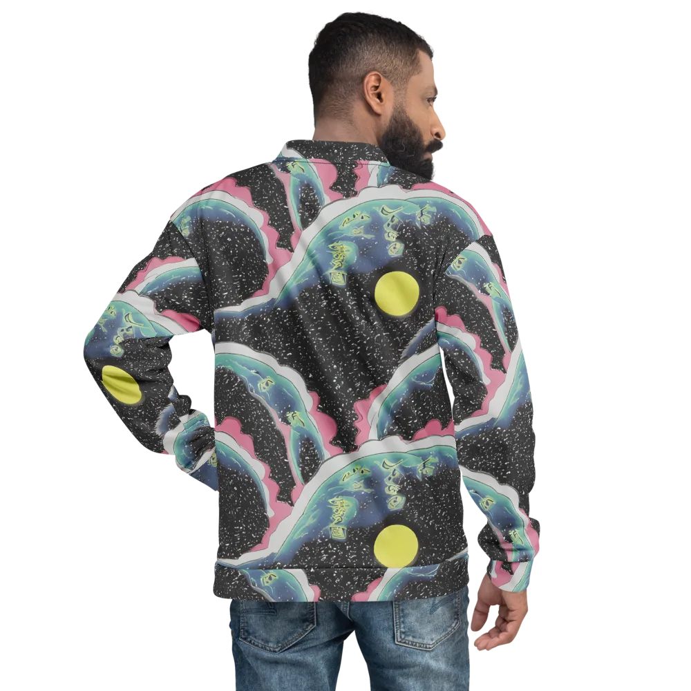 Lunar Waves on Bomber Jacket — Back