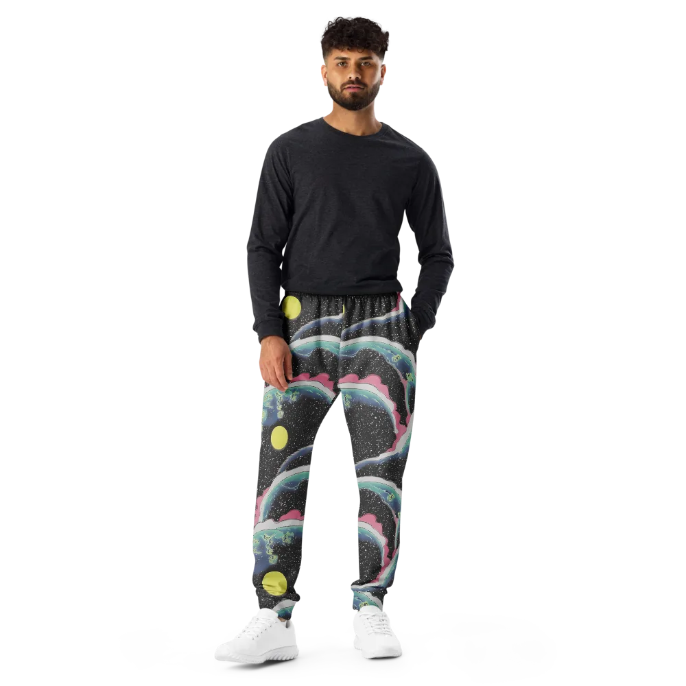 Lunar Waves on Men's Joggers — Front