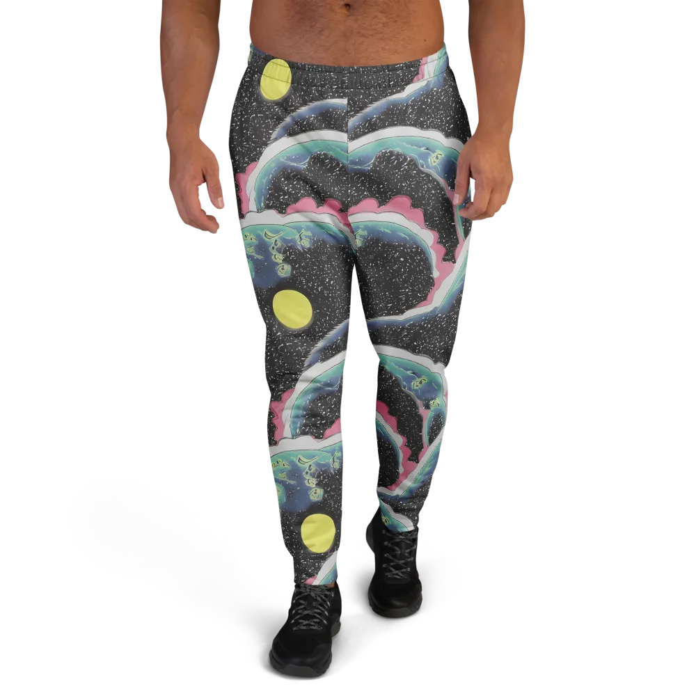 Lunar Waves on Men's Joggers — Front
