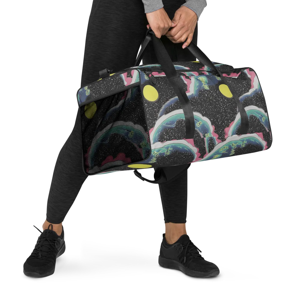 Lunar Waves on Duffle Bag — Right Front