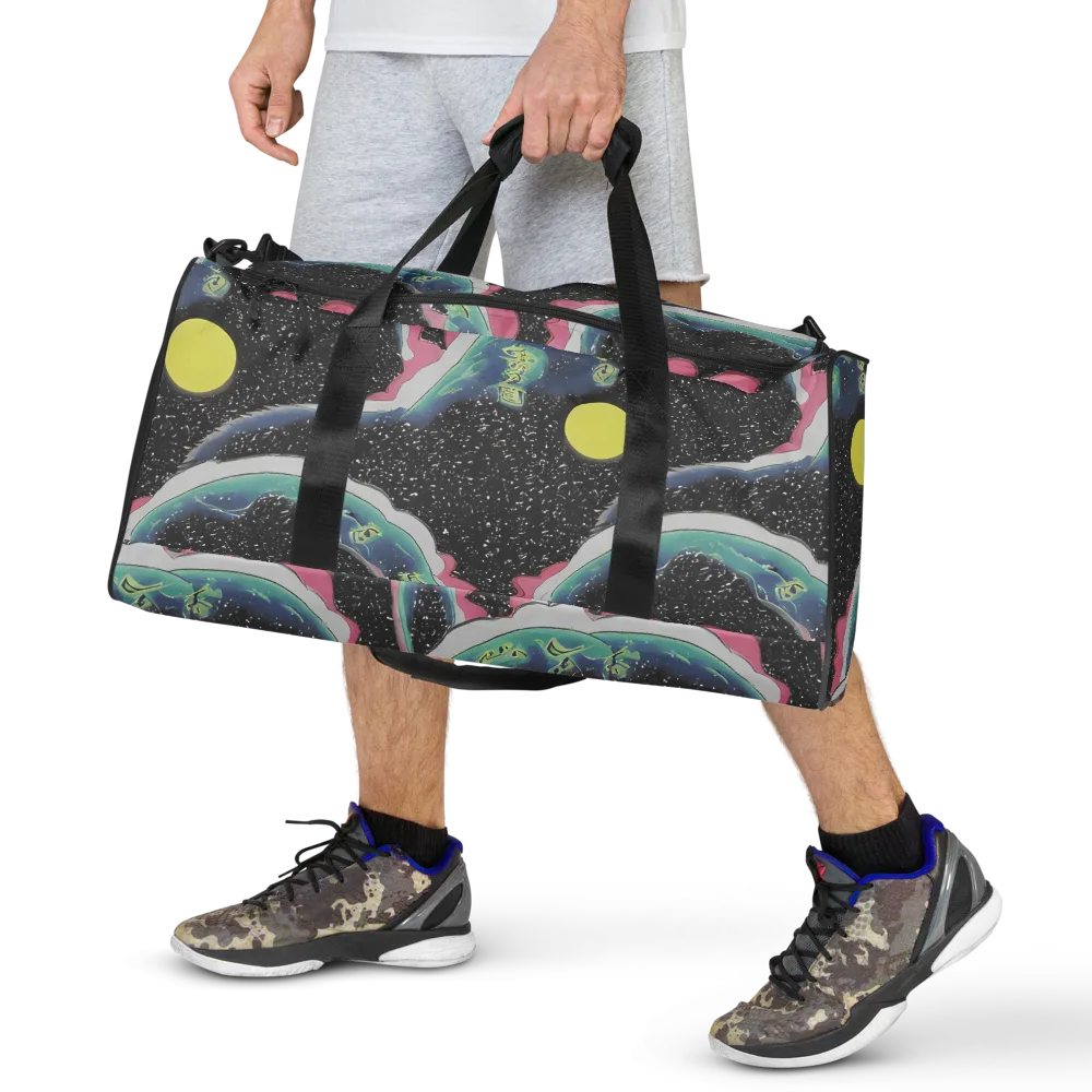 Lunar Waves on Duffle Bag — Front