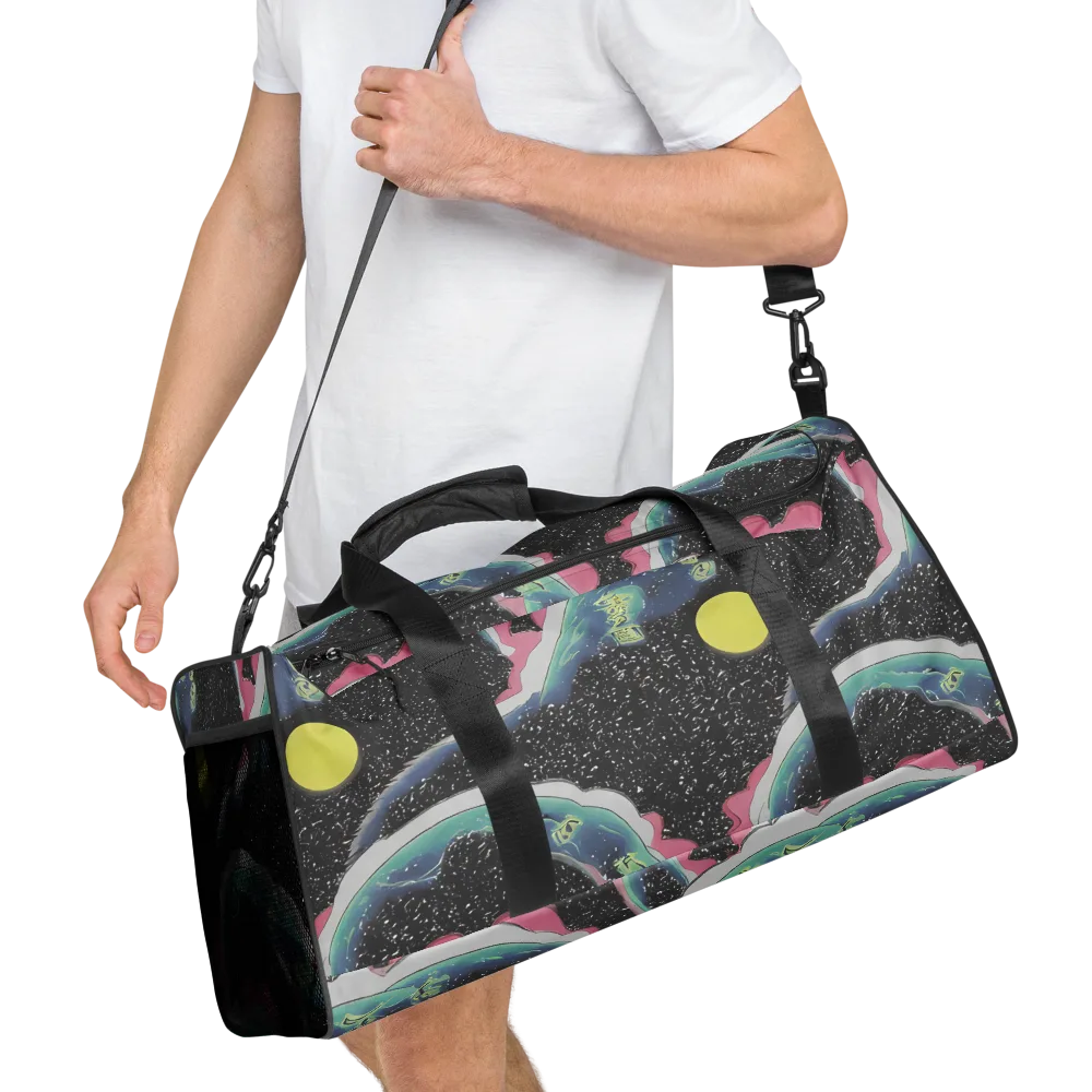 Lunar Waves on Duffle Bag — Right Front