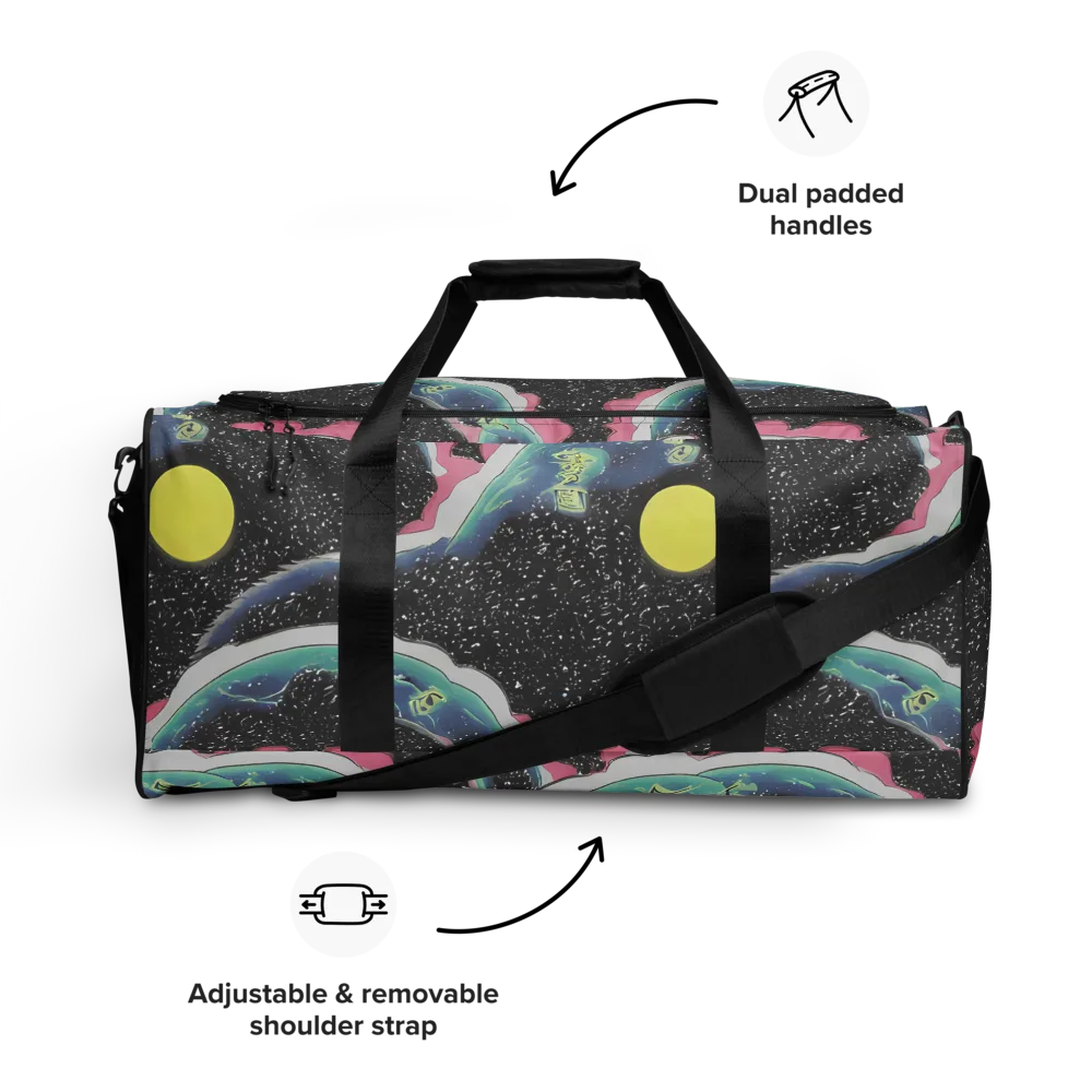 Lunar Waves on Duffle Bag — Front