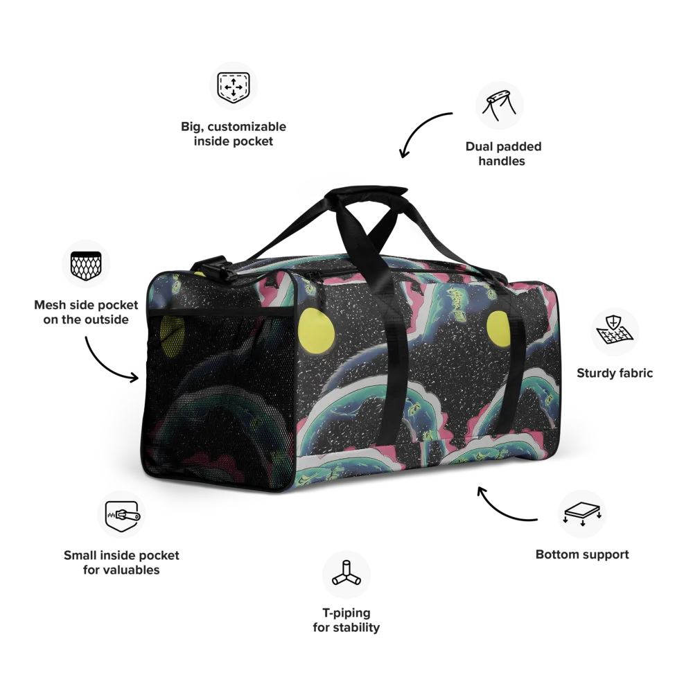 Lunar Waves on Duffle Bag — Right Front