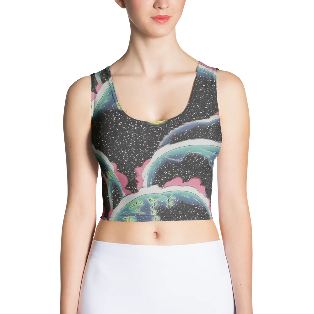 Lunar Waves on Crop Top — Front
