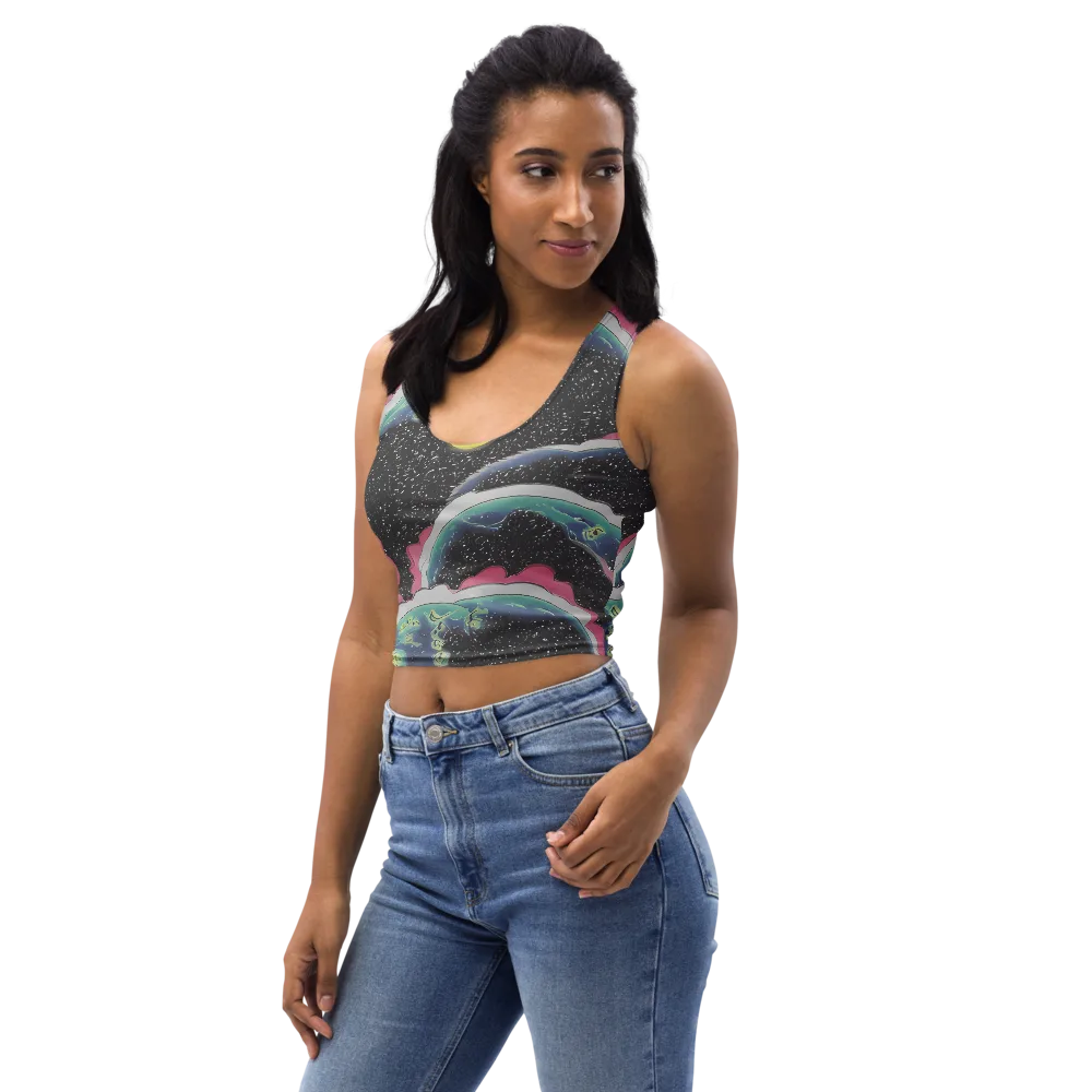 Lunar Waves on Crop Top — Left Front