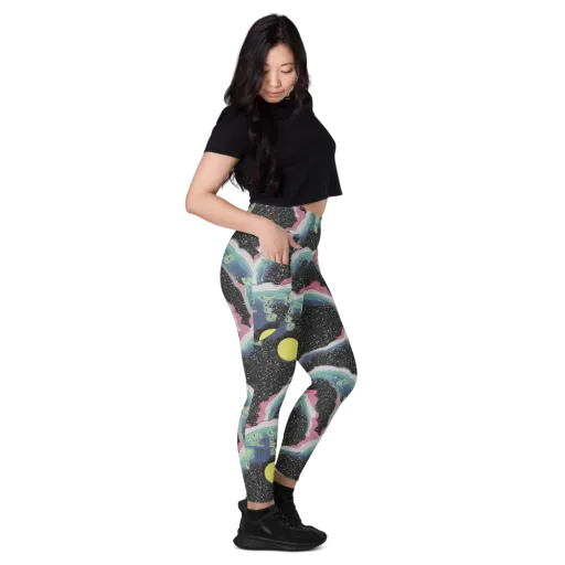 Lunar Waves on a Leggings with Pockets