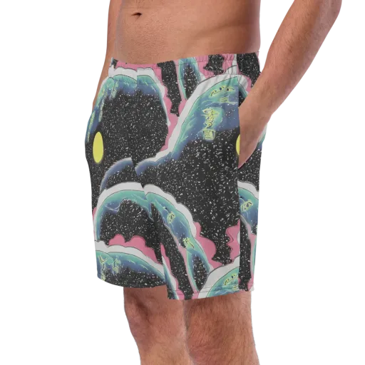 Lunar Waves on a Swim Trunks
