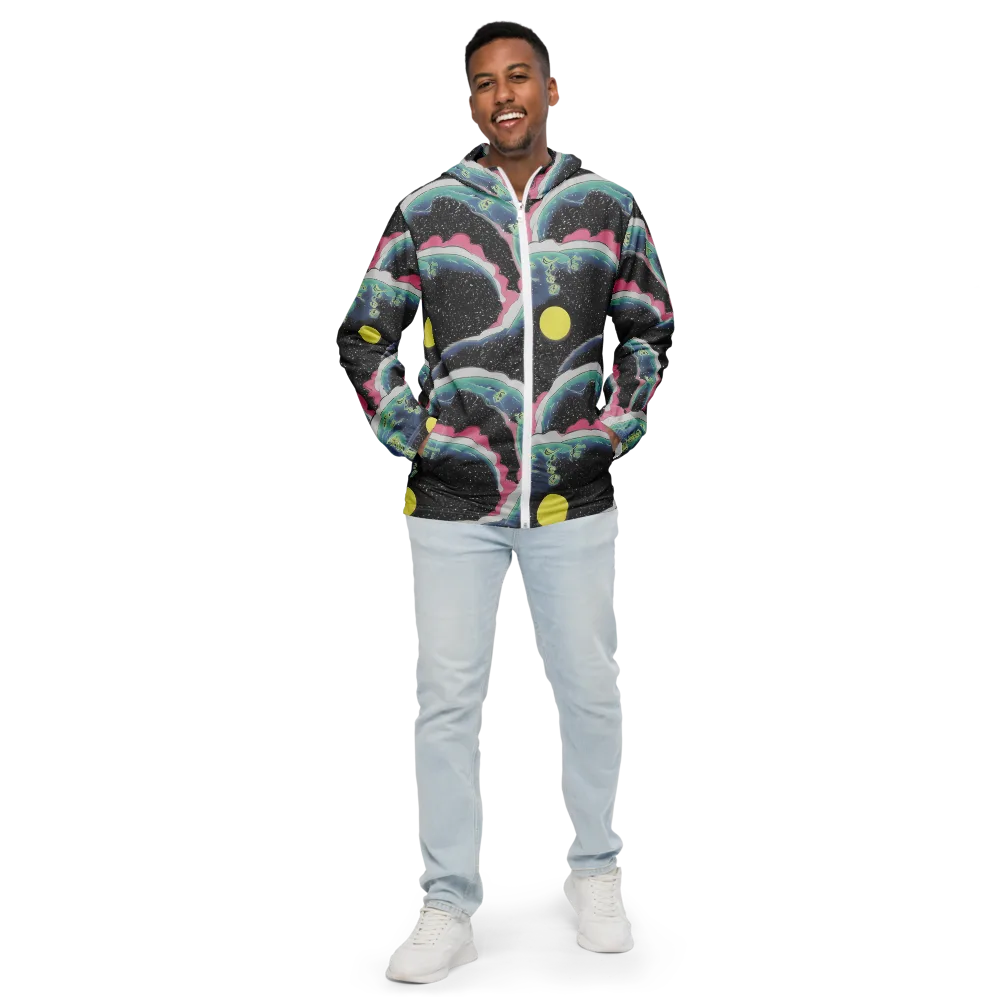 Lunar Waves on Men's Windbreaker — Front