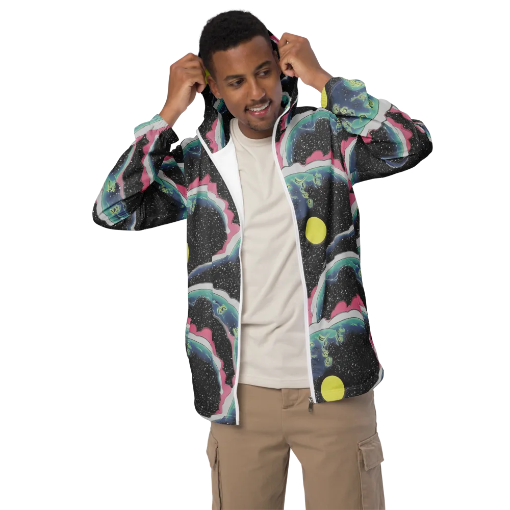 Lunar Waves on Men's Windbreaker — Front