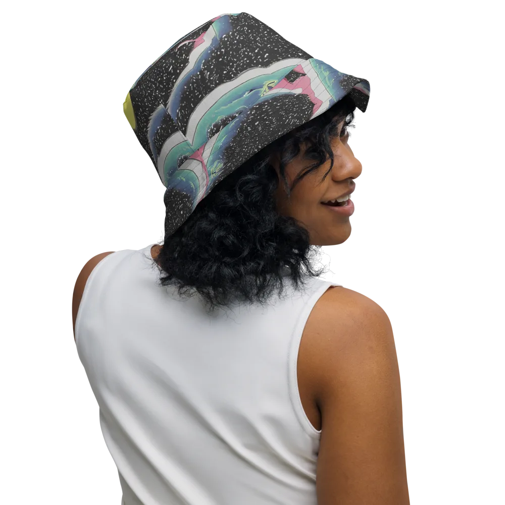 Lunar Waves on Reversible Bucket Hat — Right Outside