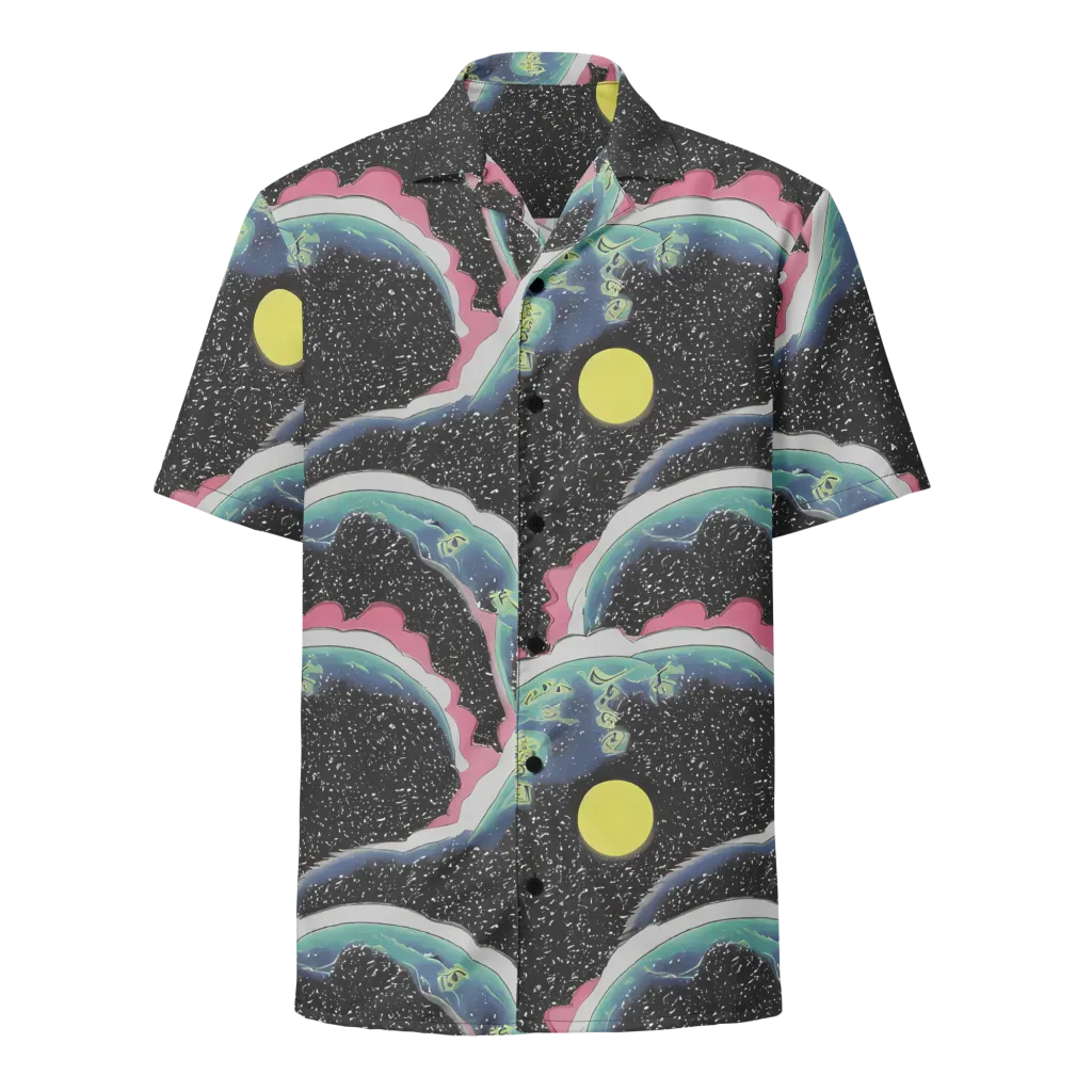 Lunar Waves on Button Shirt — Front