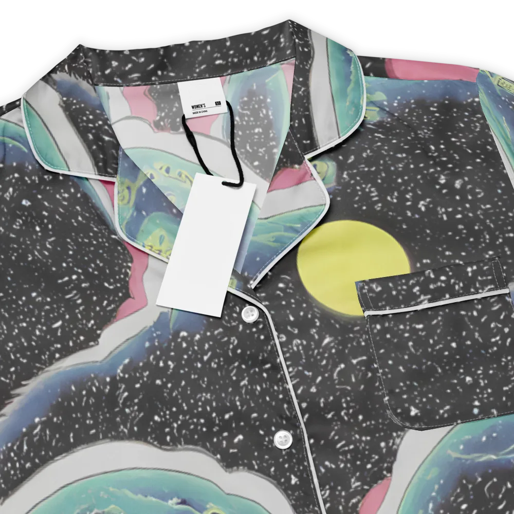 Lunar Waves on Women's Short Sleeve Pajama Top — Product details