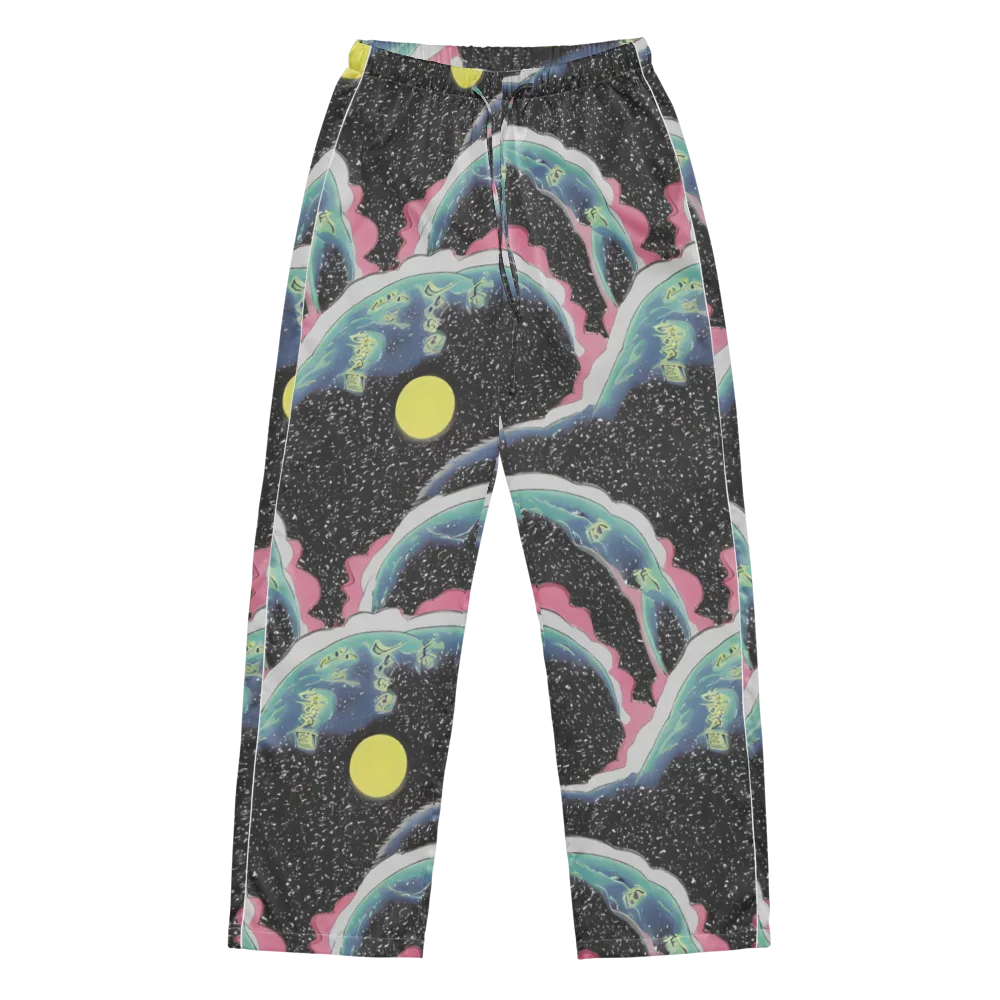 Lunar Waves on Women's Pajama Pants — Front