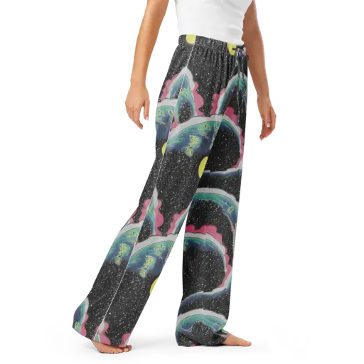 Lunar Waves on a Women's Pajama Pants