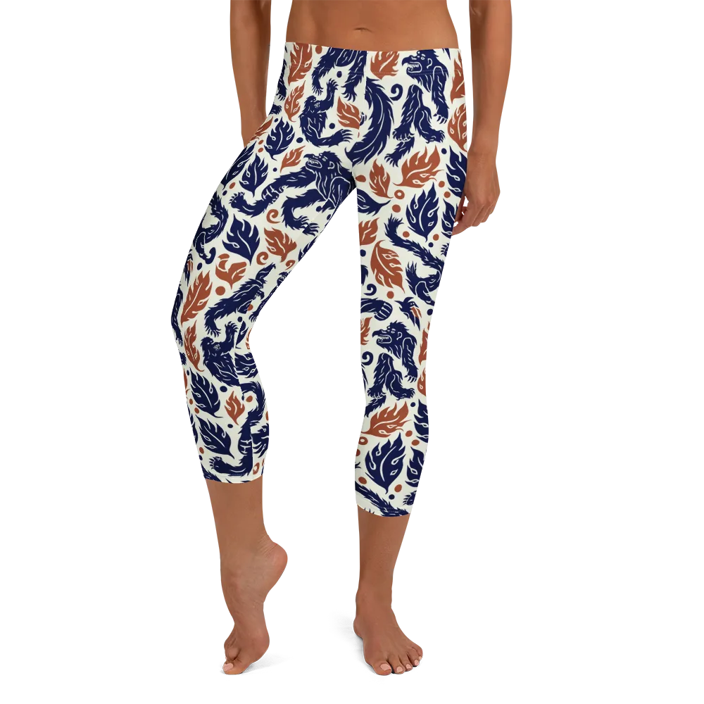 Ember Beasts on Capri Leggings — Front