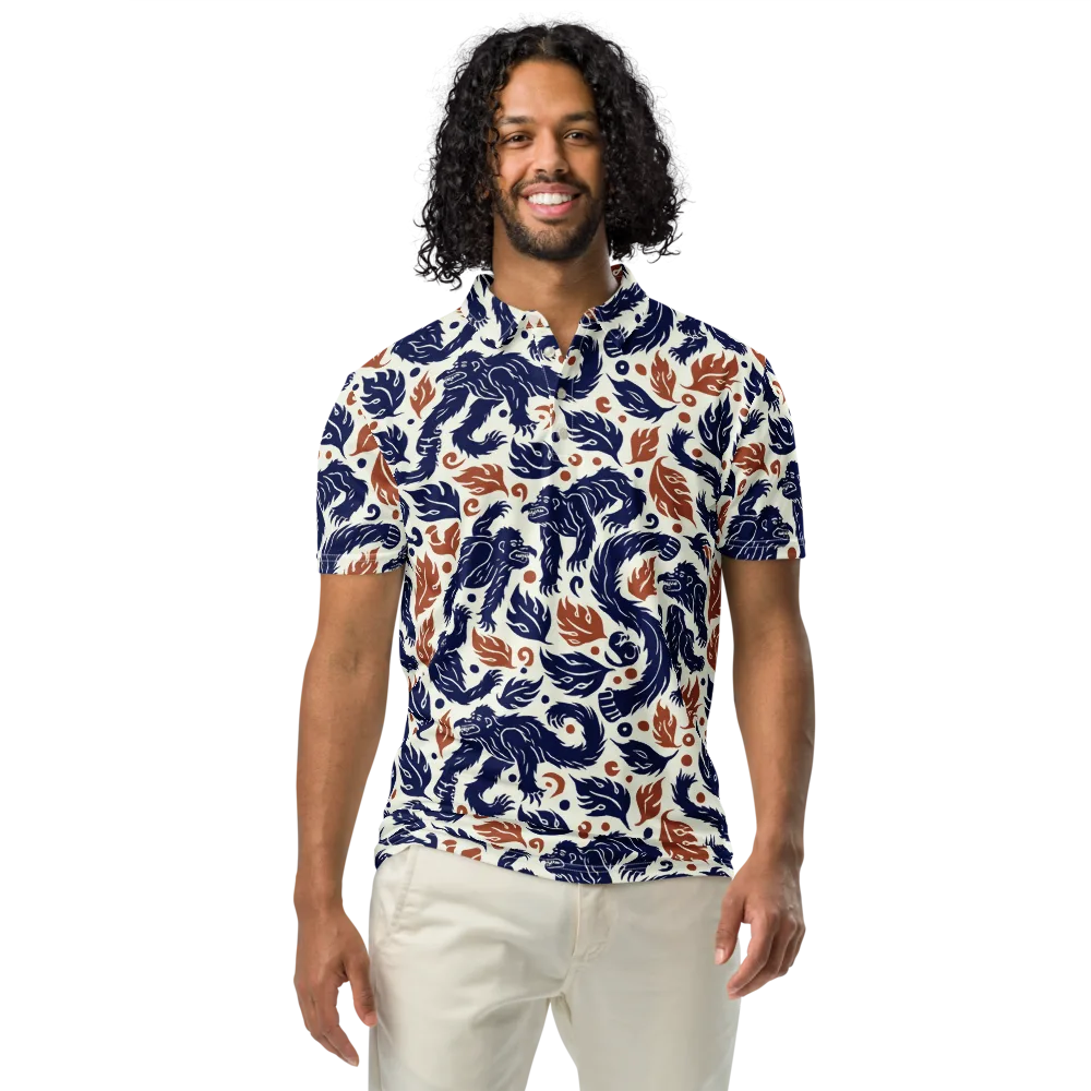 Ember Beasts on Men's Slim Fit Polo Shirt — Front