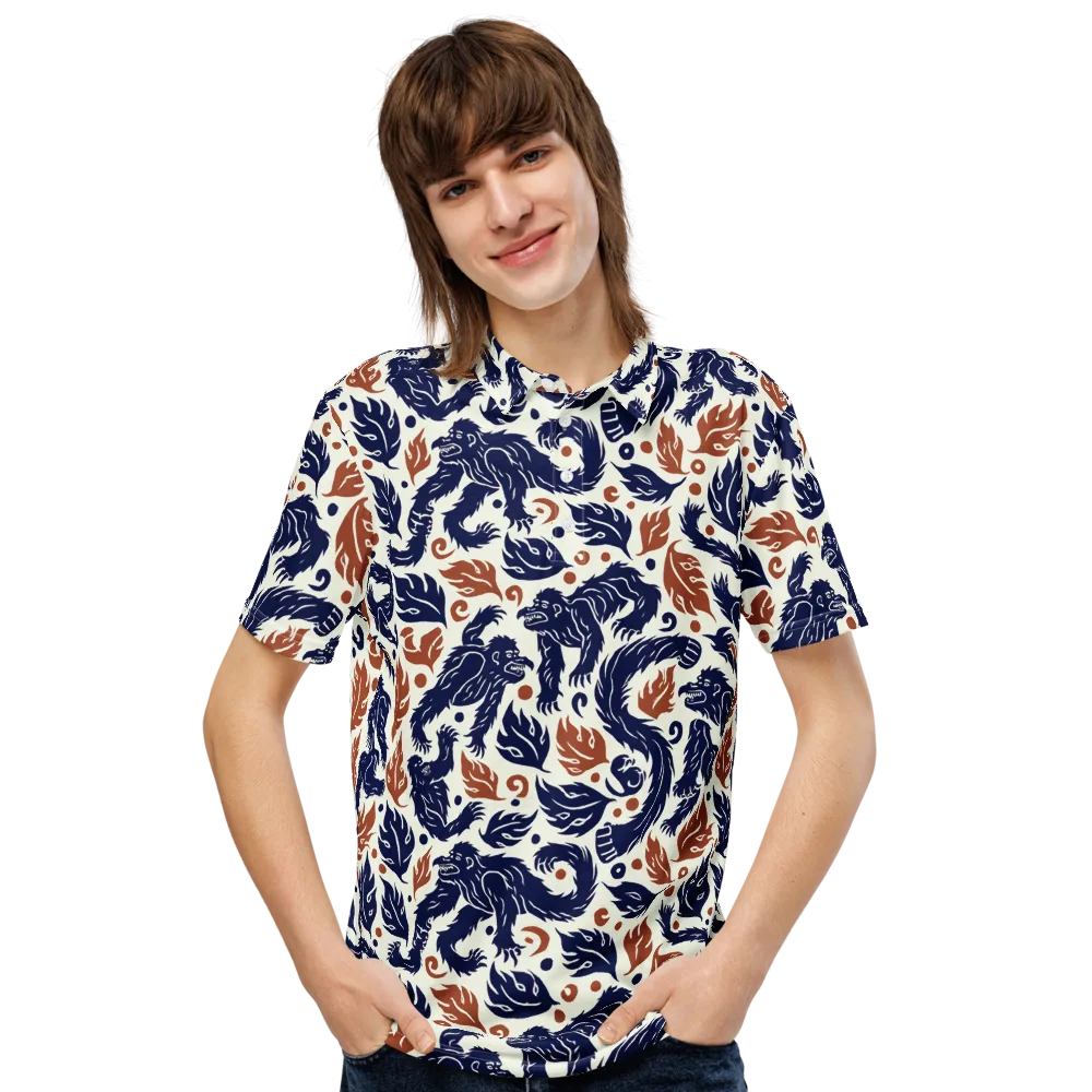 Ember Beasts on Men's Slim Fit Polo Shirt — Front