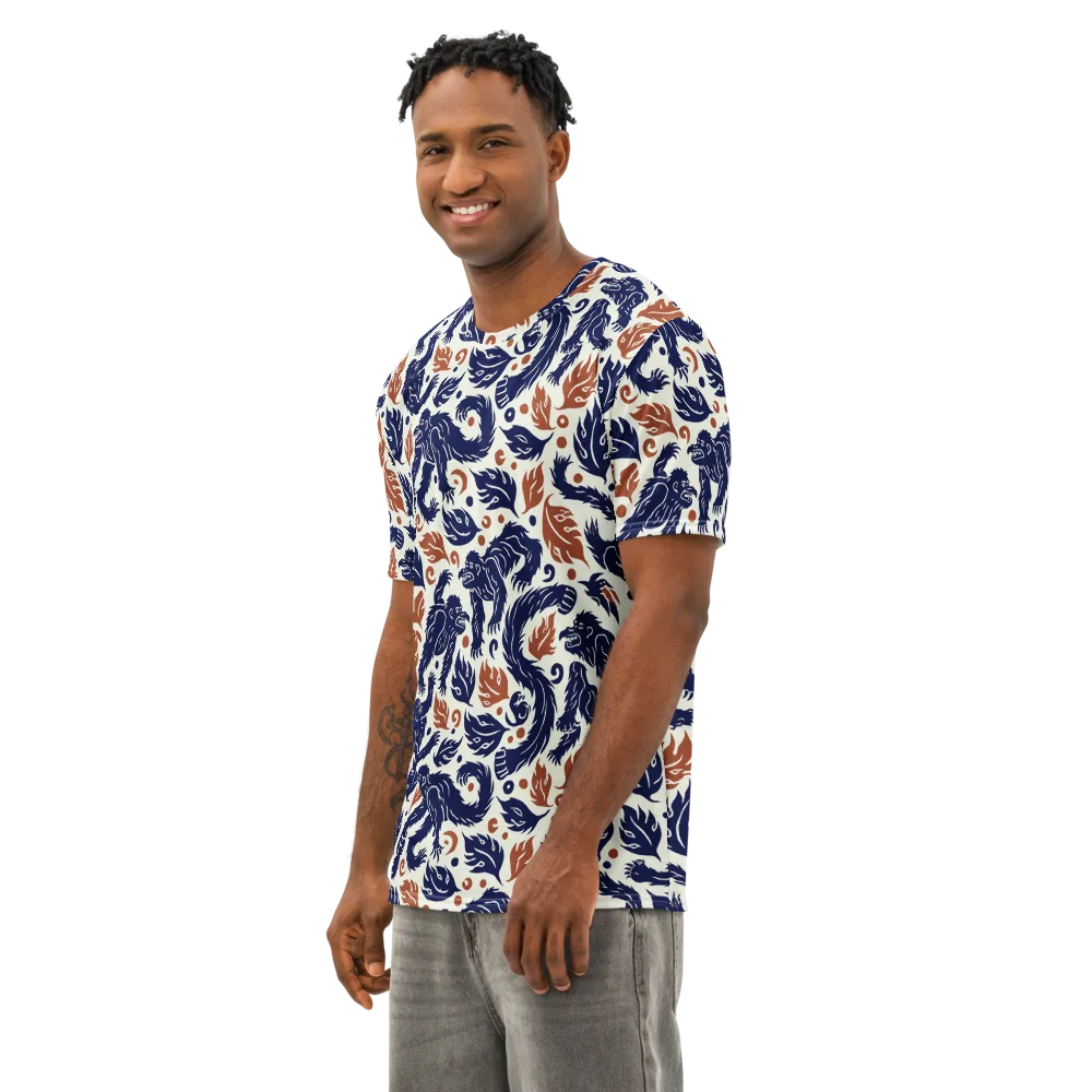 Ember Beasts on Men's Cotton Crew Neck T-Shirt — Left Front