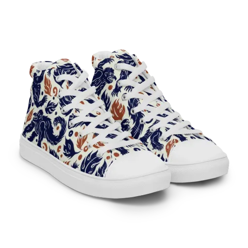 Ember Beasts on a Men's High Top Canvas Shoes