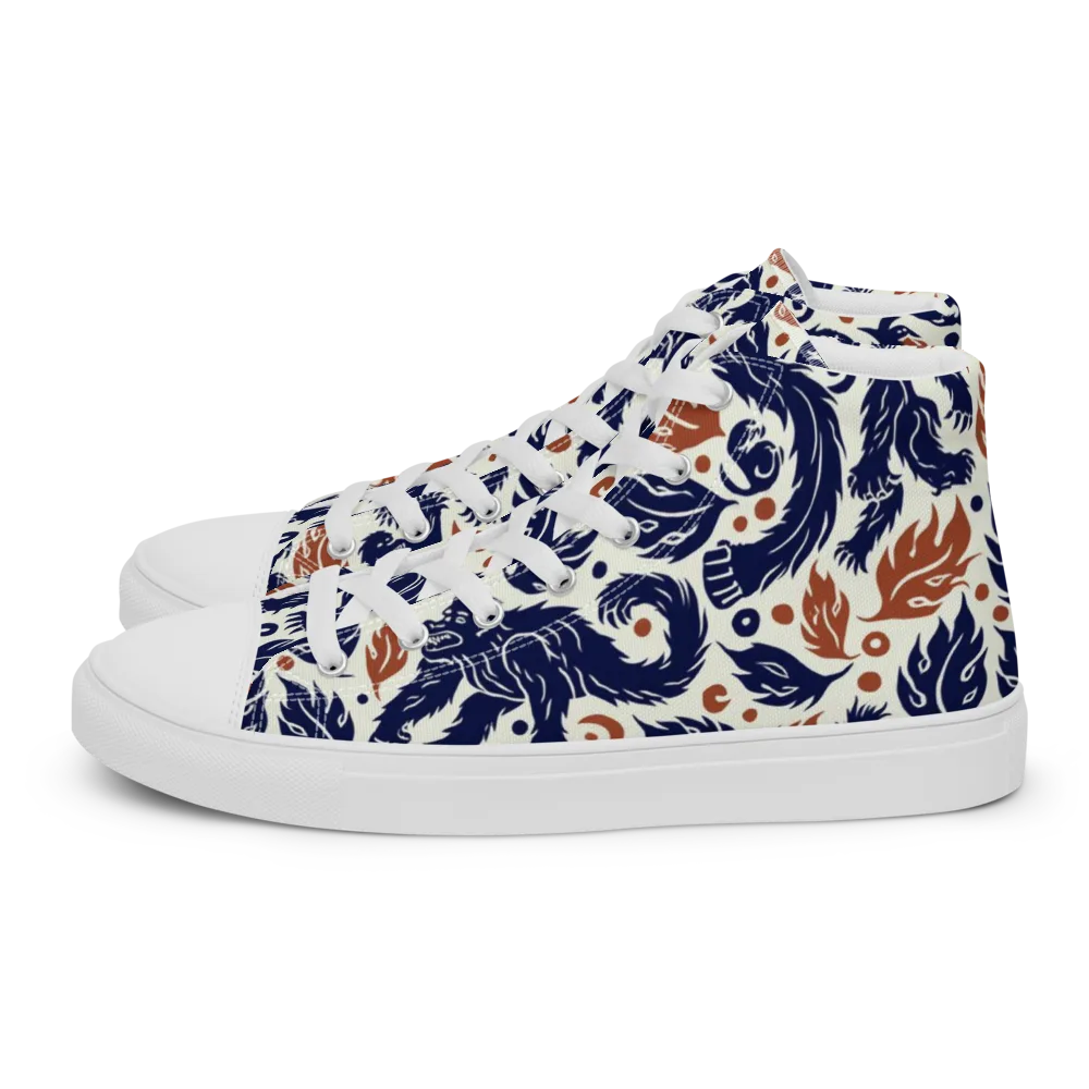 Ember Beasts on Men's High Top Canvas Shoes — Left