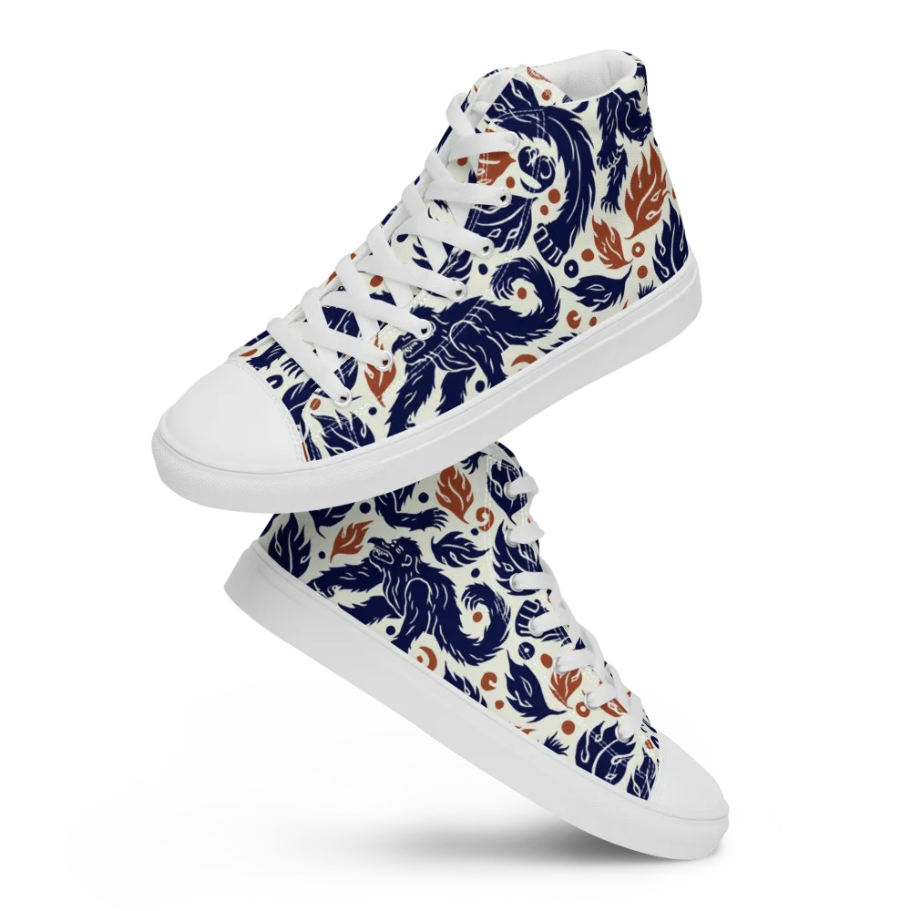 Ember Beasts on Men's High Top Canvas Shoes — Front