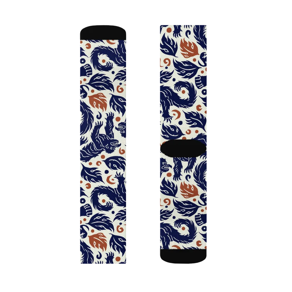 Ember Beasts on Socks — Right Sock