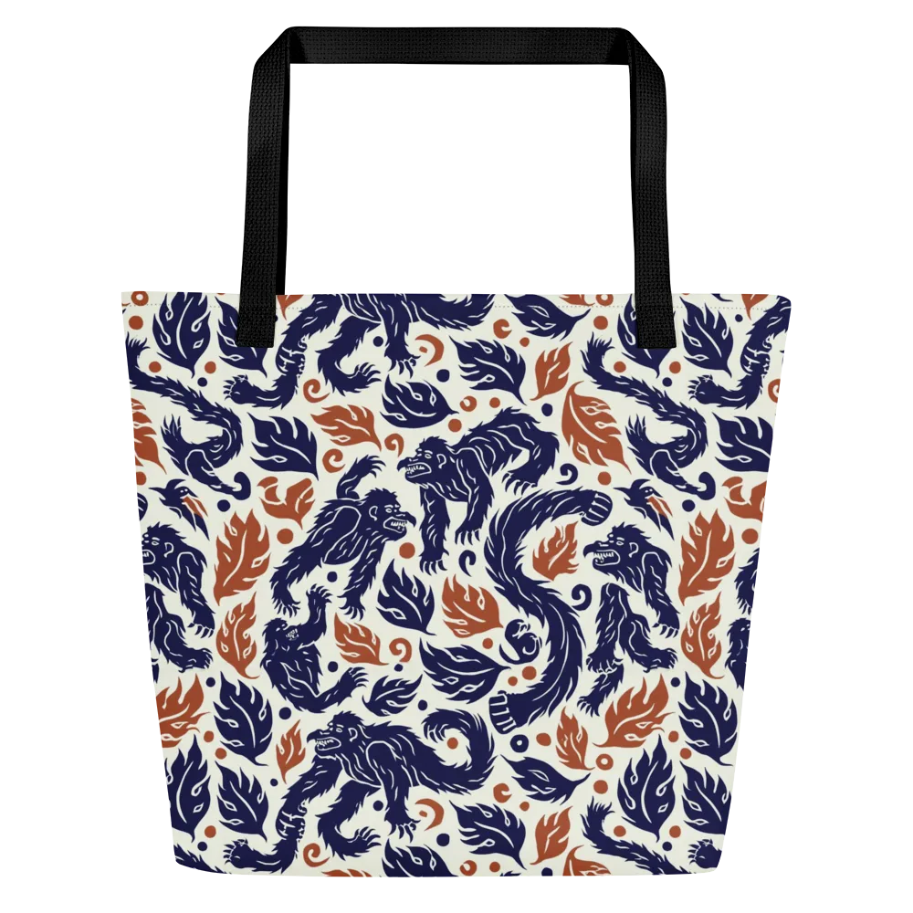 Ember Beasts on Large Tote Bag W/ Pocket — Front