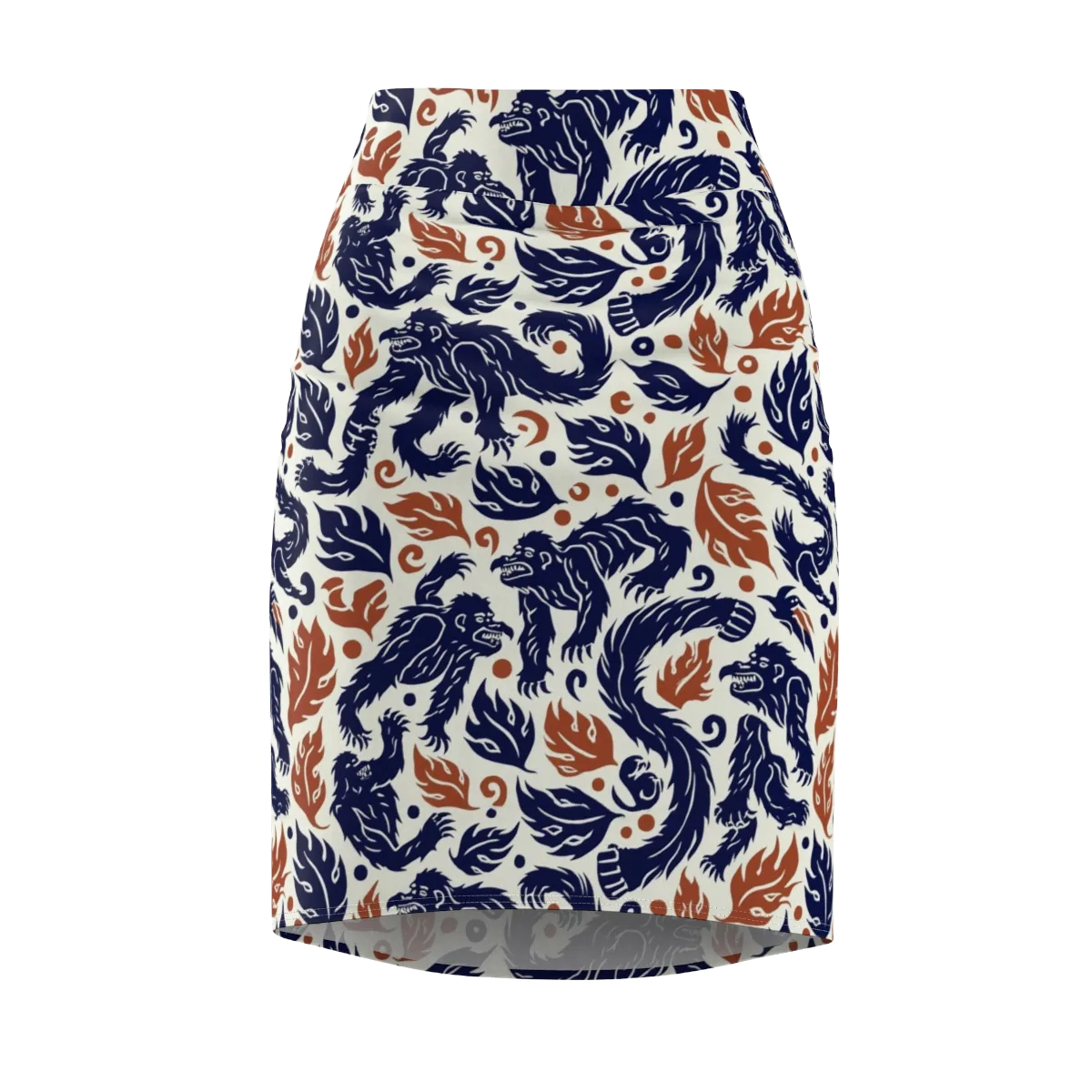 Ember Beasts on Pencil Skirt — Front