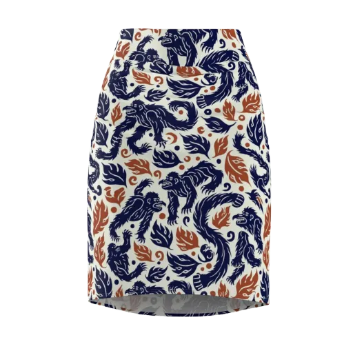 Ember Beasts on a Pencil Skirt