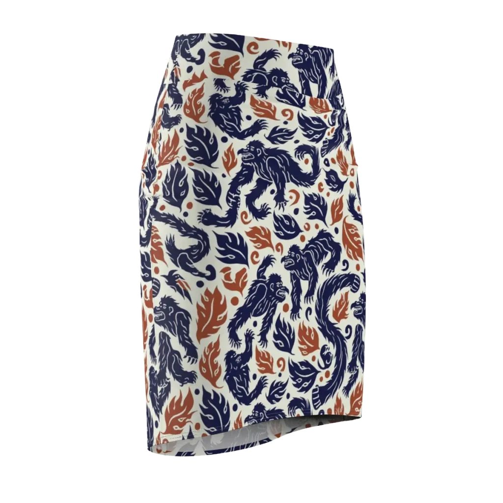 Ember Beasts on Pencil Skirt — Front Side