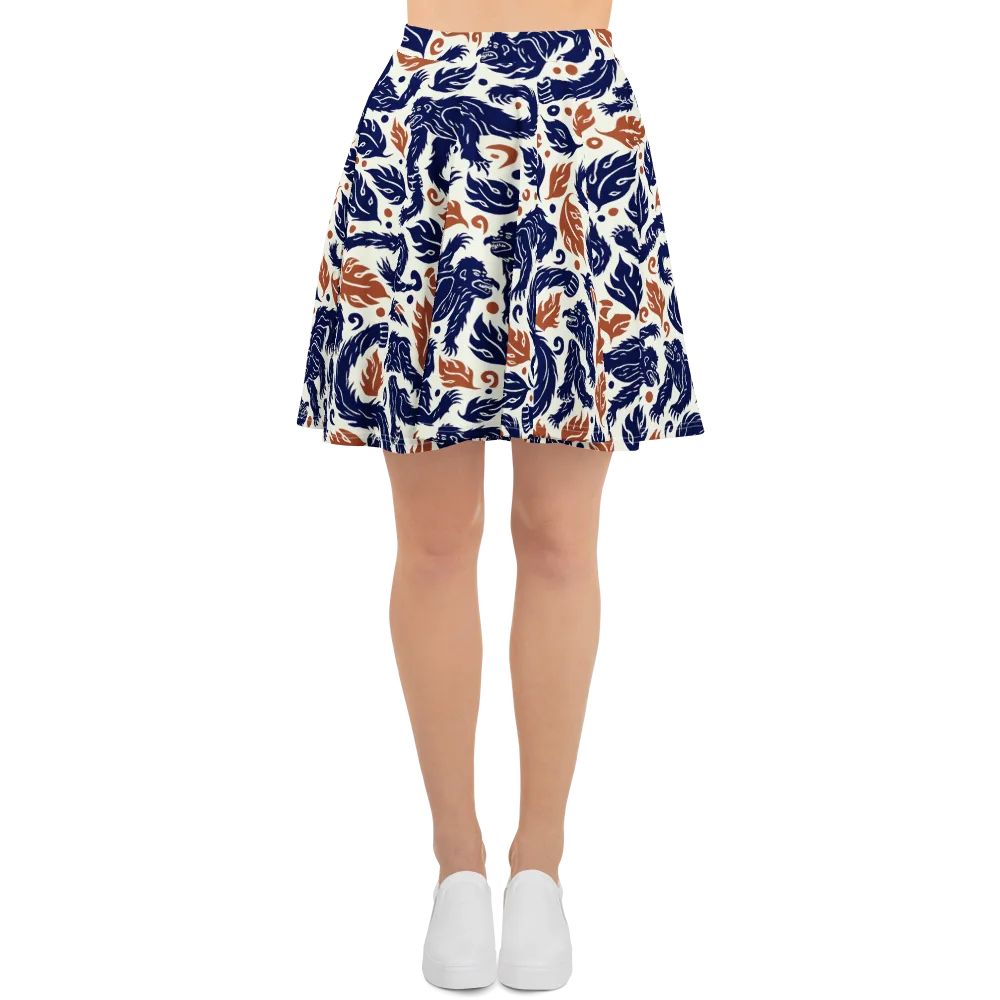 Ember Beasts on Skater Skirt — Front