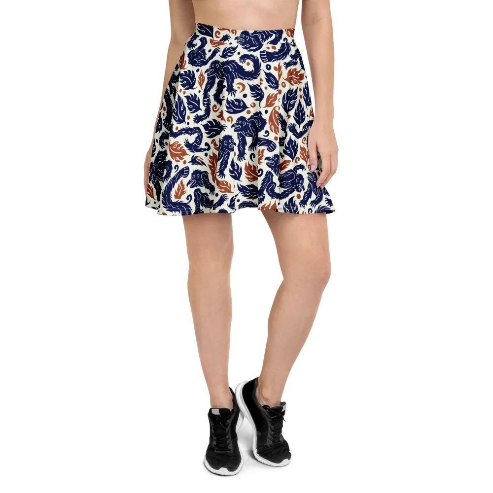 Ember Beasts on Skater Skirt — Front
