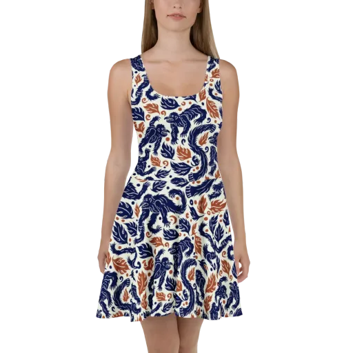 Ember Beasts on a Skater Dress
