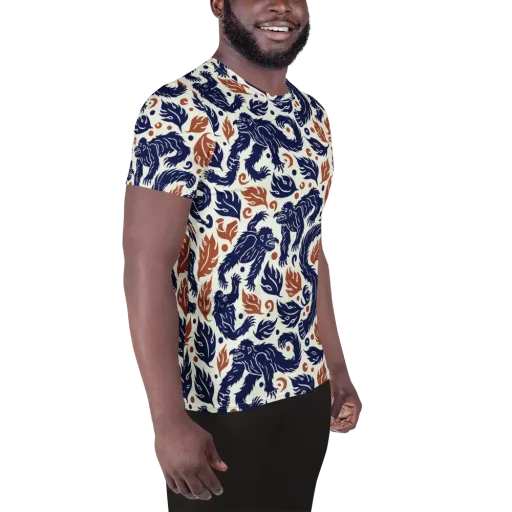 Ember Beasts on a Men's Athletic T-Shirt