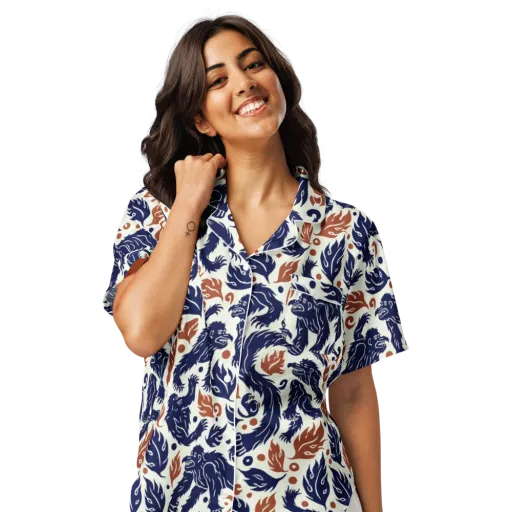 Ember Beasts on a Women's Short Sleeve Pajama Top