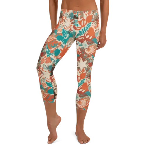 Tropical Cutout on a Capri Leggings