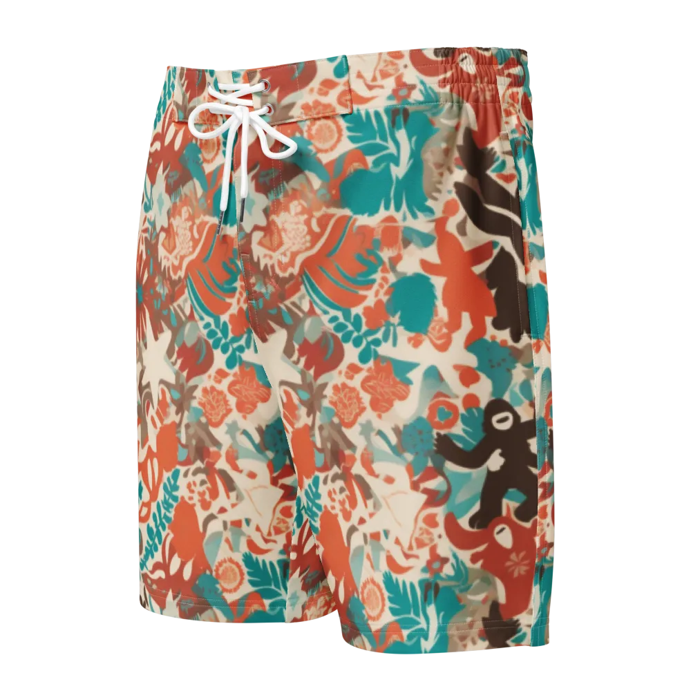 Tropical Cutout on Men's Board Shorts — Front