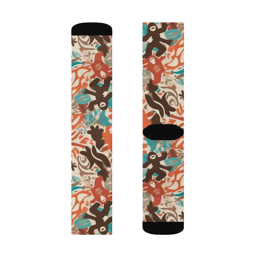 Tropical Cutout on Socks — Right Sock