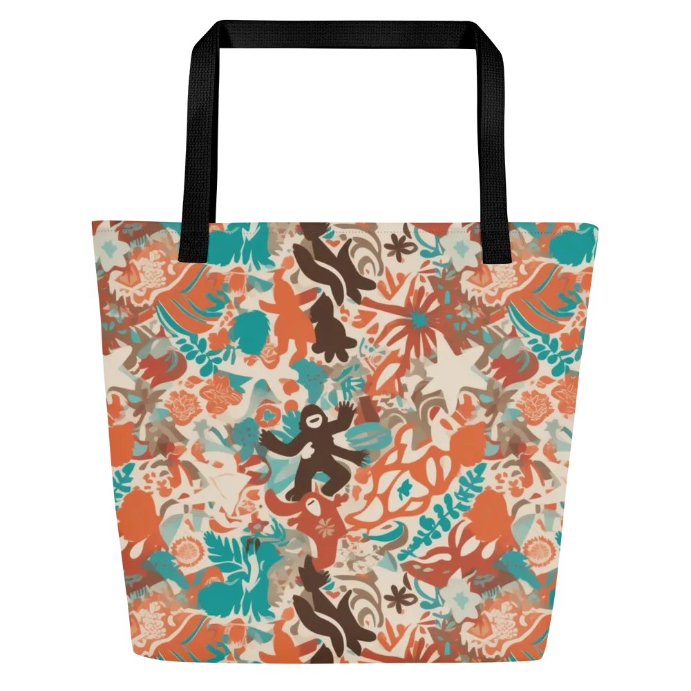 Tropical Cutout on Large Tote Bag W/ Pocket — Front
