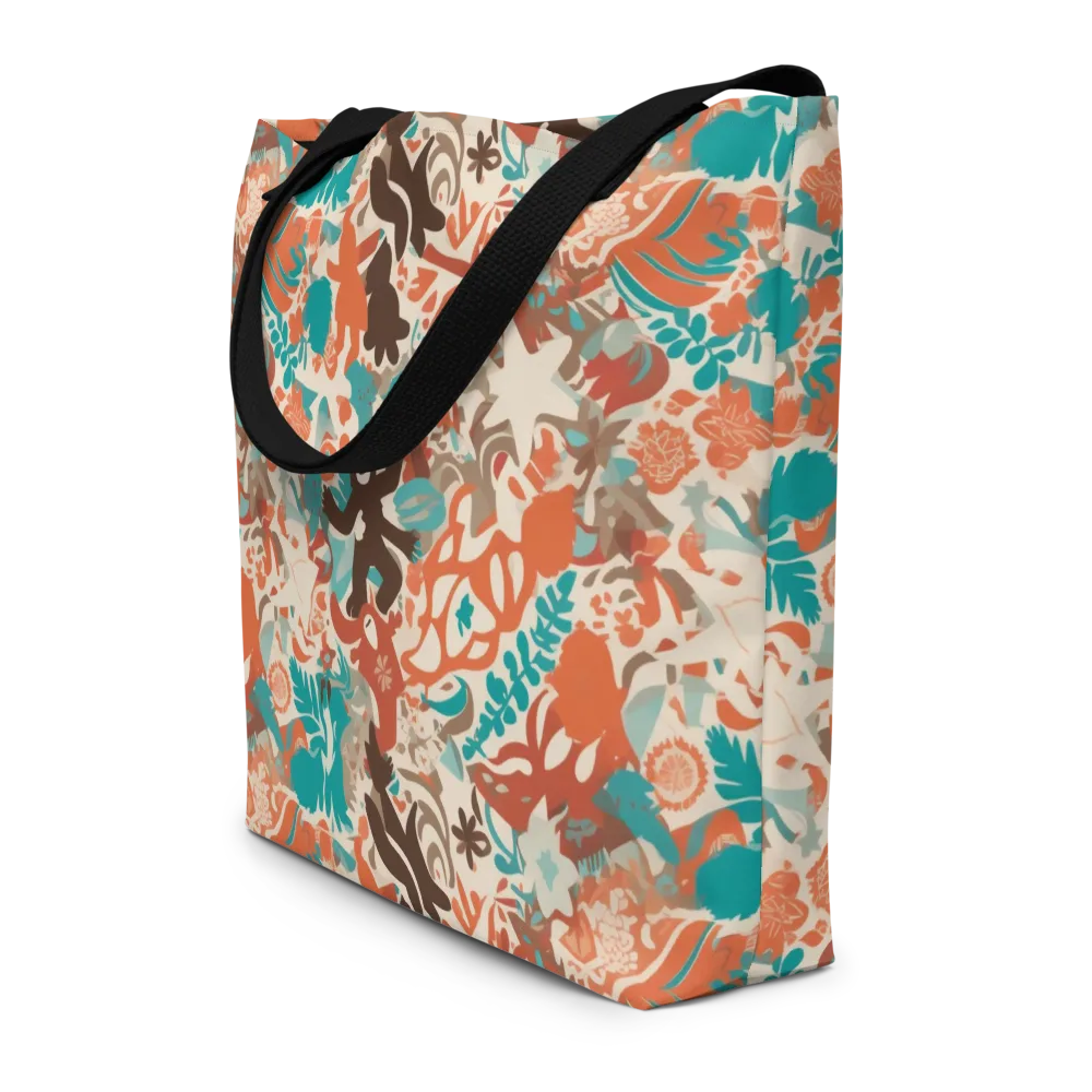 Tropical Cutout on Large Tote Bag W/ Pocket — Front